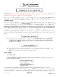 Form IRP-34 Irp Renewal Packet - New York