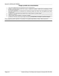 Formulario CDL10S Seccion 8 Prueba De Endoso De Vehiculos Cisterna - New York (Spanish), Page 4