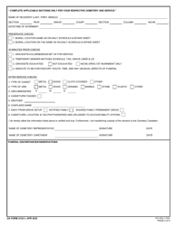 DA Form 2122-1 Statement of Compliance, Transfer of Custody, and Interment Checklist, Page 2