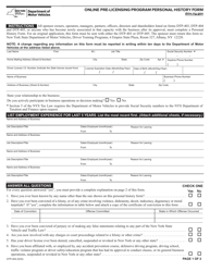 Form DTP-404 Online Pre-licensing Program Personal History Form - New York