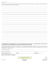 Form DTP-404 Online Pre-licensing Program Personal History Form - New York, Page 2