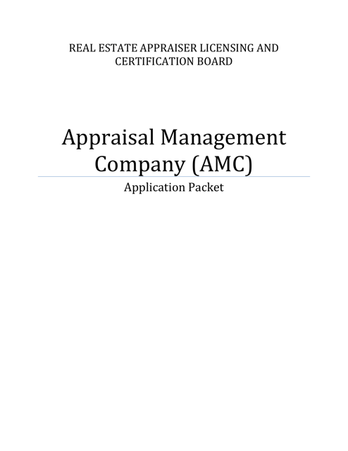 Application for Registration of an Appraisal Management Company (AMC) - Mississippi Download Pdf