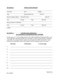 Application for Registration of an Appraisal Management Company (AMC) - Mississippi, Page 5