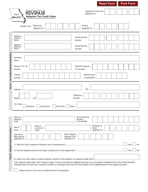Form MO-ATC  Printable Pdf