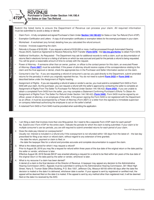 Form 472P  Printable Pdf