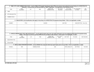 DA Form 5682 Materiel Requirements List, Page 2
