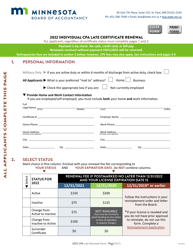 Individual CPA Late Certificate Renewal - Minnesota, Page 2