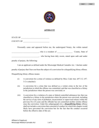 Document preview: Affidavit of Background Check - Mississippi