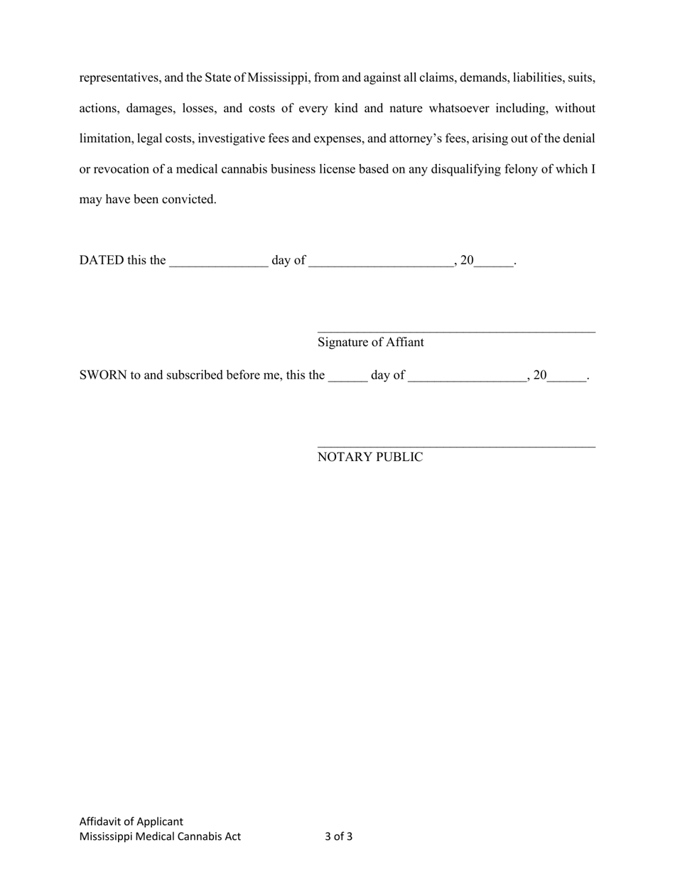 Mississippi Affidavit of Background Check - Fill Out, Sign Online and ...