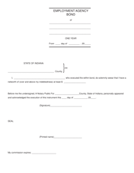 Form EA-2 Private Employment Agency Surety Bond - Indiana, Page 2