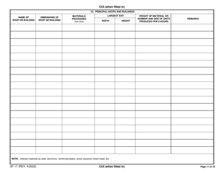 Form SF-17 Facilities Available for the Construction or Repair of Ships, Page 11