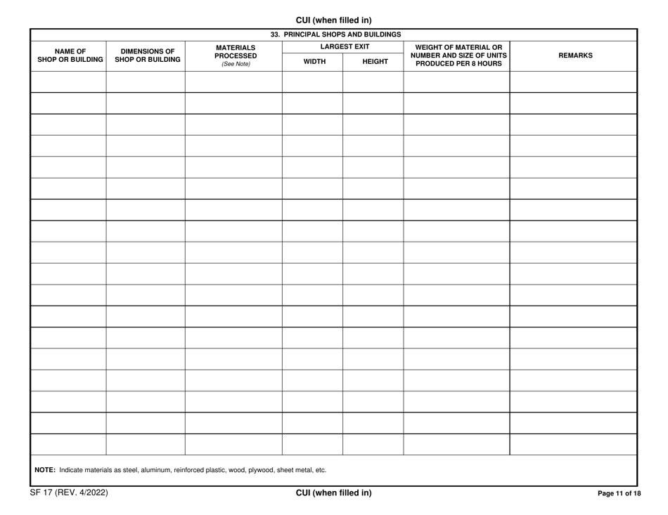 Form SF-17 Facilities Available for the Construction or Repair of Ships, Page 11