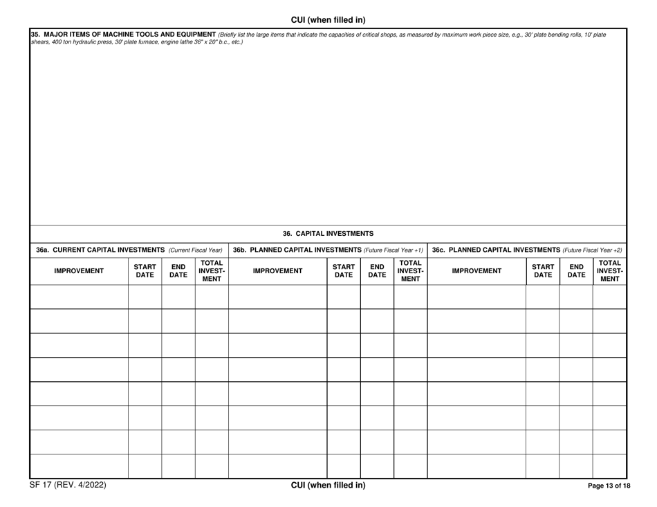 Form SF-17 Facilities Available for the Construction or Repair of Ships, Page 13