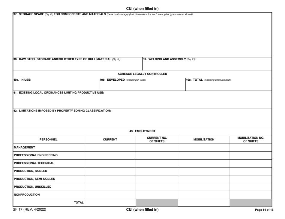 Form SF-17 Facilities Available for the Construction or Repair of Ships, Page 14