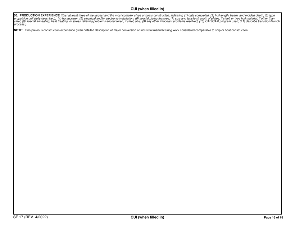 Form SF-17 Facilities Available for the Construction or Repair of Ships, Page 16