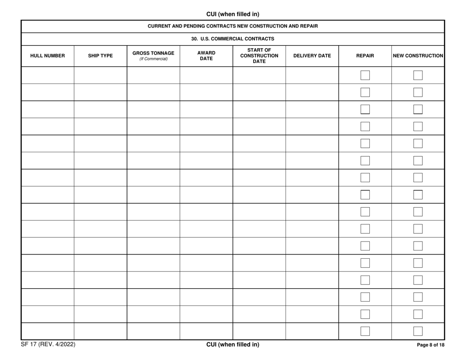 Form SF-17 Facilities Available for the Construction or Repair of Ships, Page 8