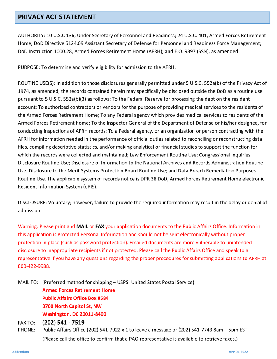 Form APP Application for Admission, Page 12