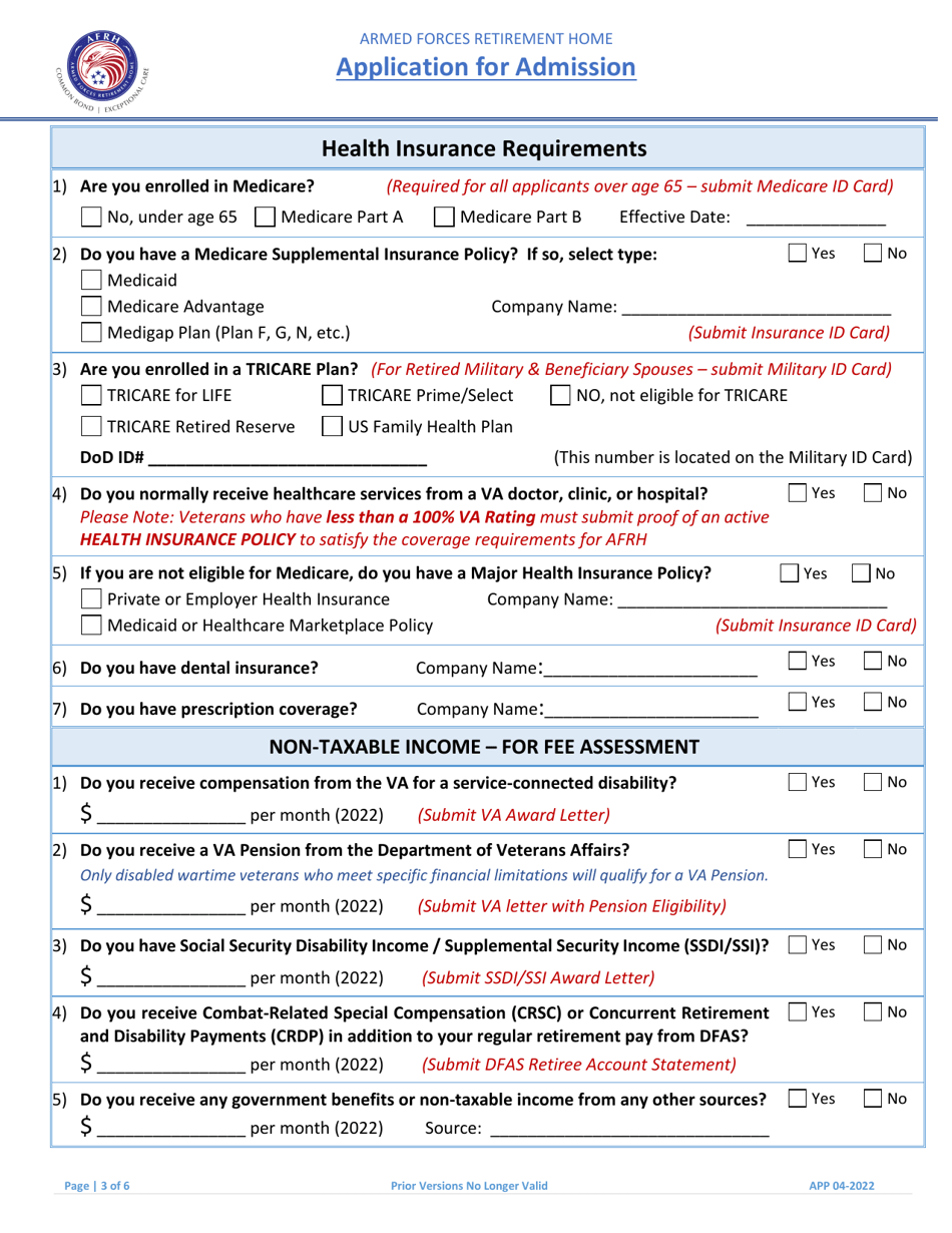 Form APP Application for Admission, Page 5