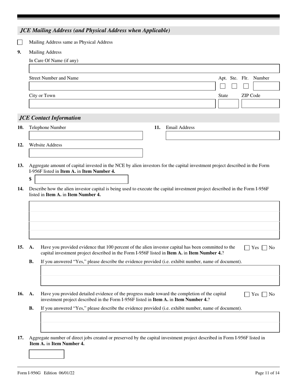 USCIS Form I-956G Regional Center Annual Statement, Page 11