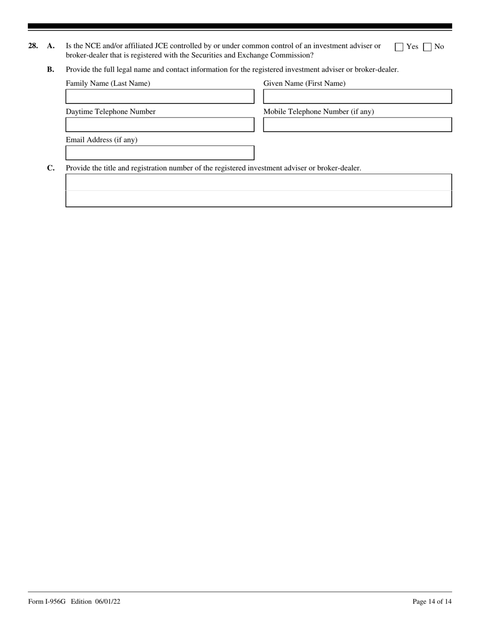 USCIS Form I-956G Regional Center Annual Statement, Page 14