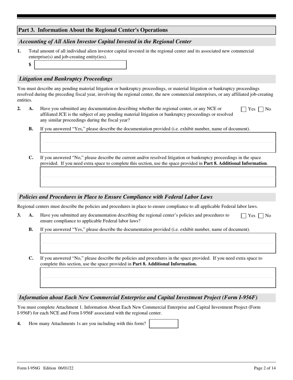 USCIS Form I-956G - Fill Out, Sign Online and Download Fillable PDF ...