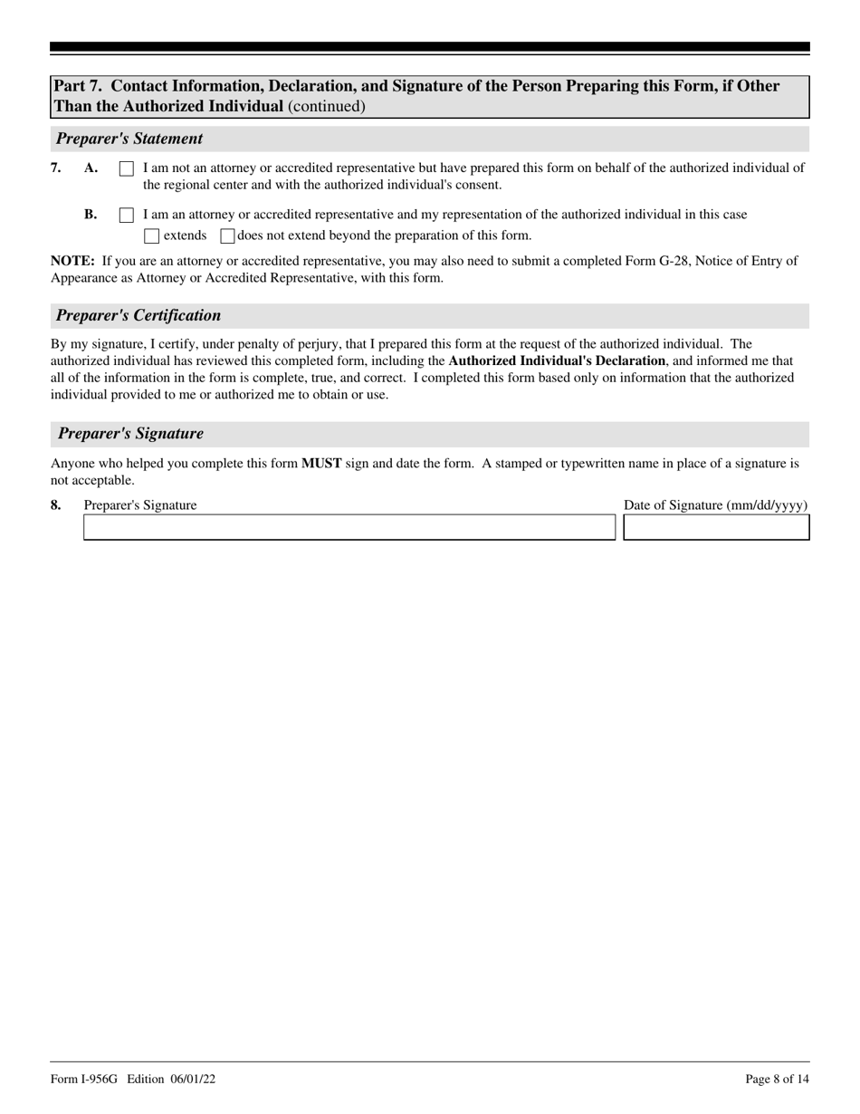 USCIS Form I-956G - Fill Out, Sign Online and Download Fillable PDF ...