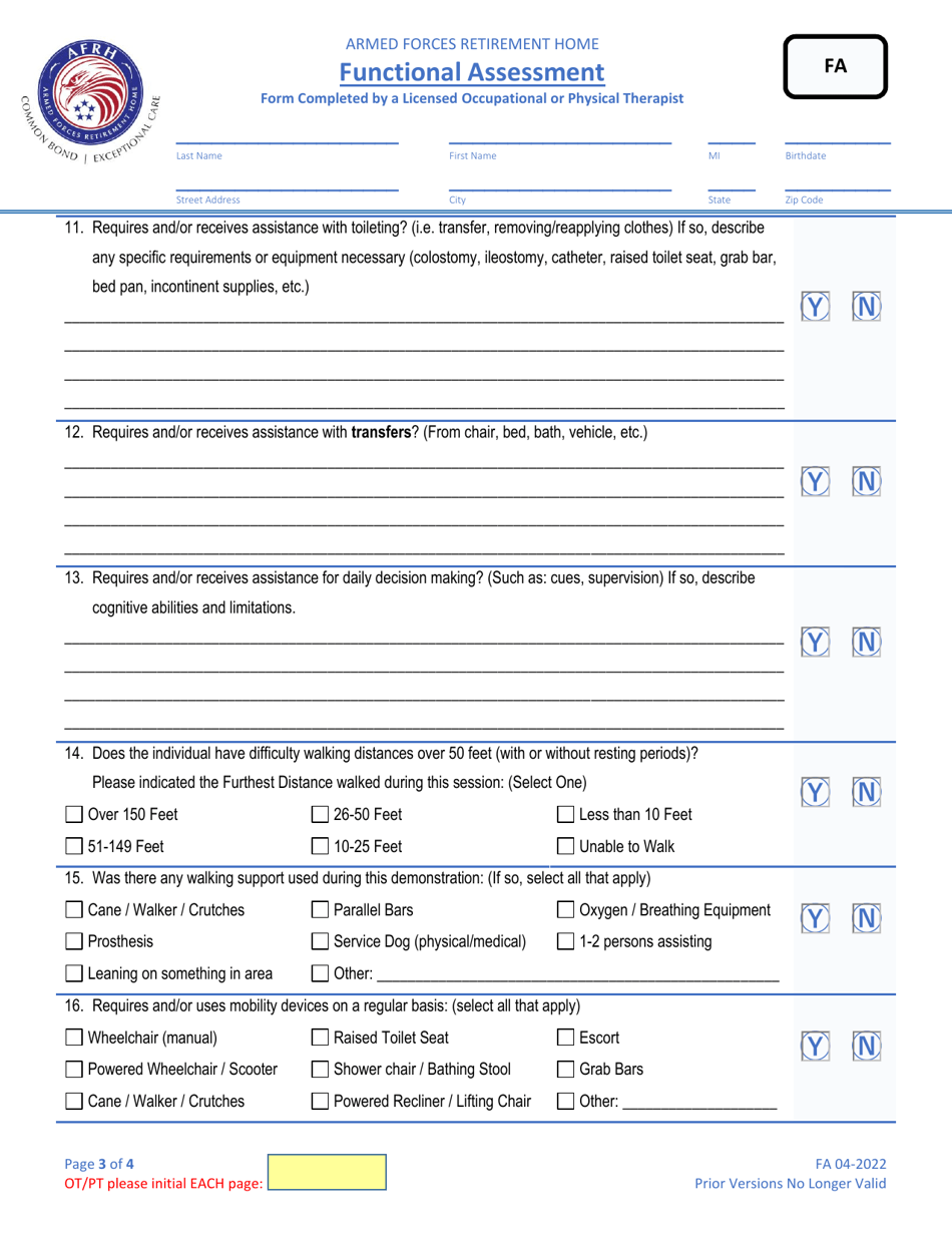 Functional Assessment, Page 5