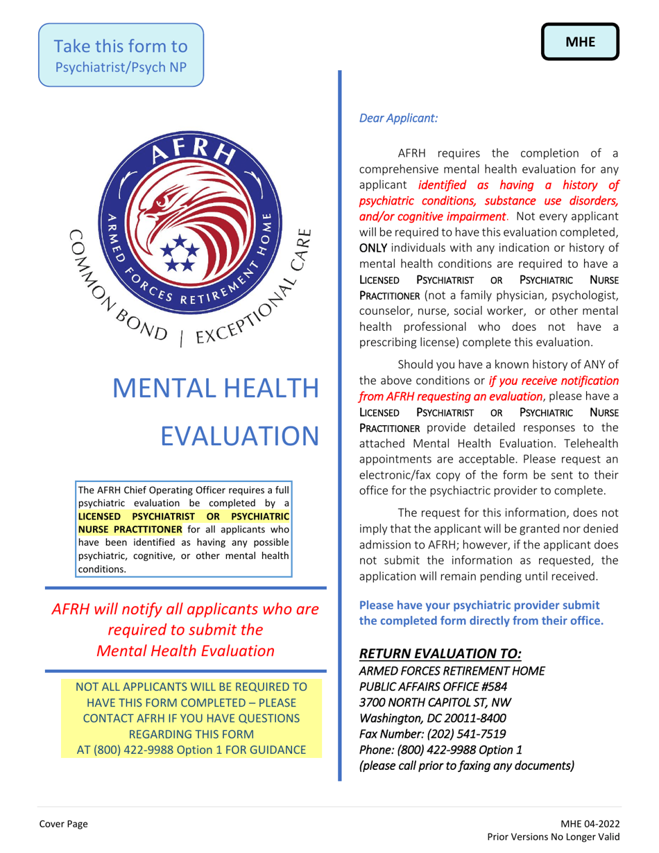 Mental Health Evaluation Fill Out, Sign Online and Download PDF