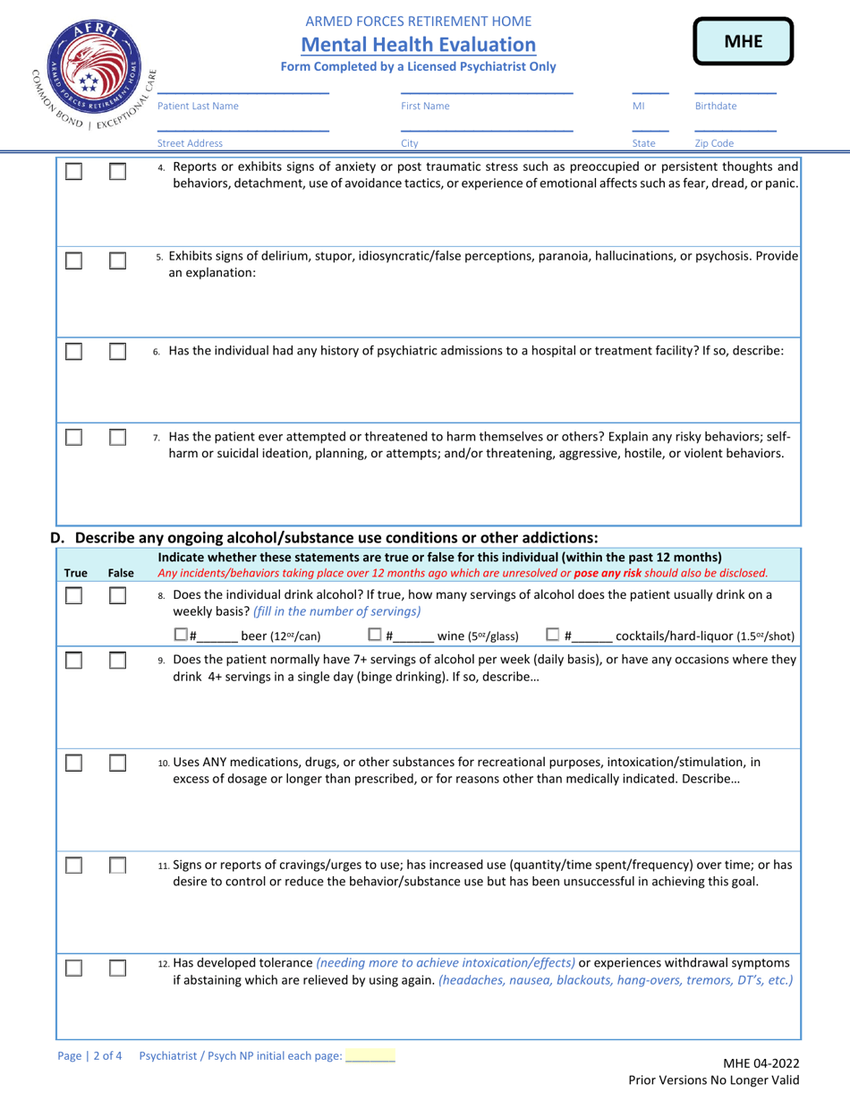 Mental Health Evaluation, Page 4