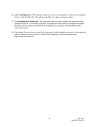 Form AD3018 United States Department of Agriculture Telework Agreement, Page 6