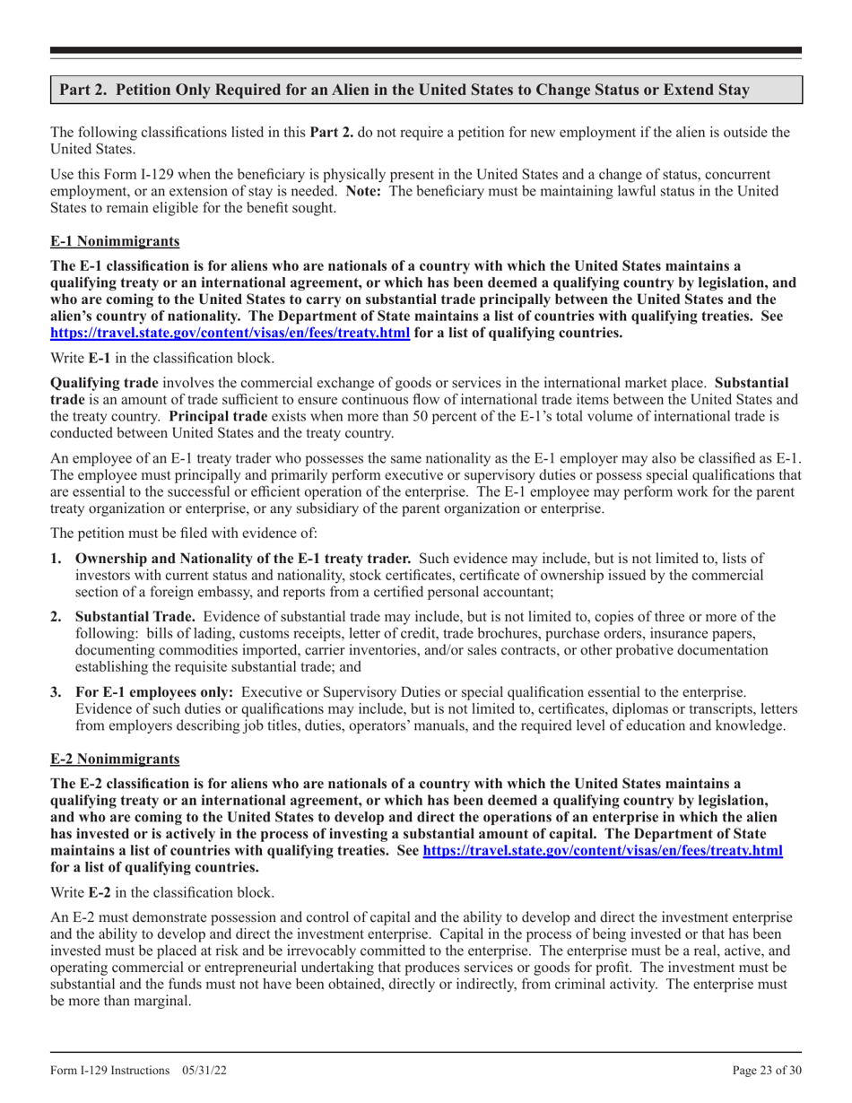 Instructions for USCIS Form I-129 Petition for a Nonimmigrant Worker, Page 23