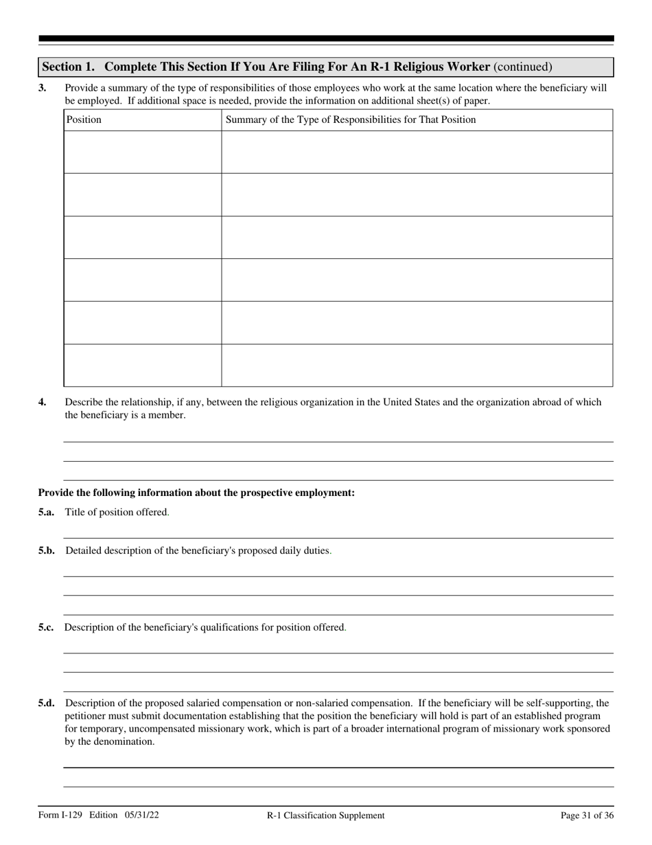 USCIS Form I-129 Petition for a Nonimmigrant Worker, Page 31