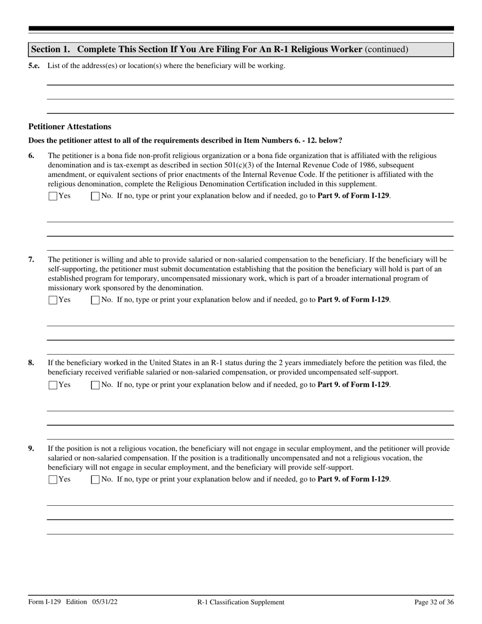 USCIS Form I-129 Petition for a Nonimmigrant Worker, Page 32