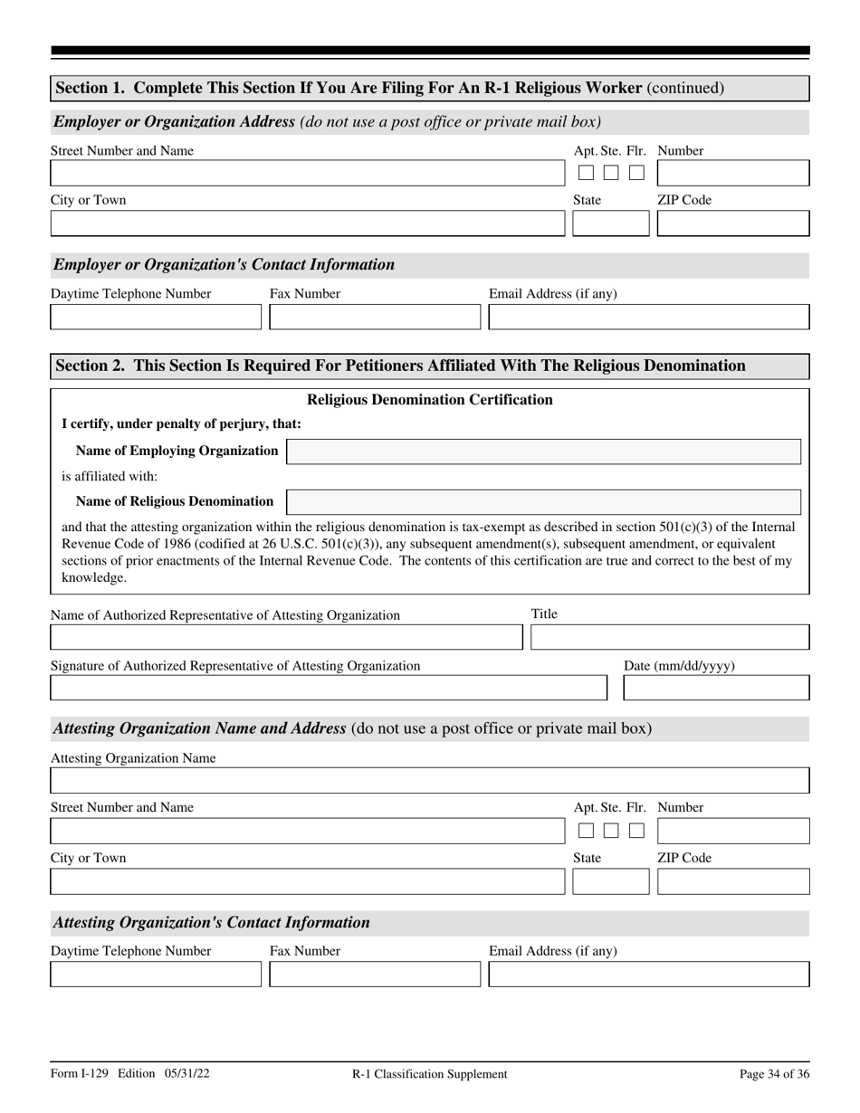 USCIS Form I-129 Petition for a Nonimmigrant Worker, Page 34