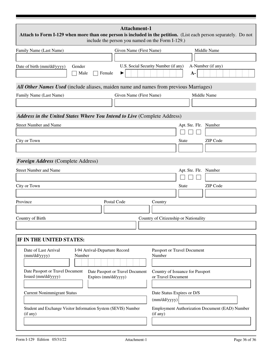 USCIS Form I-129 Petition for a Nonimmigrant Worker, Page 36