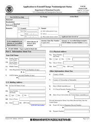 USCIS Form I-539 &quot;Application to Extend/Change Nonimmigrant Status&quot;