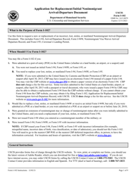 Document preview: Instructions for USCIS Form I-102 Application for Replacement/Initial Nonimmigrant Arrival-Departure Document