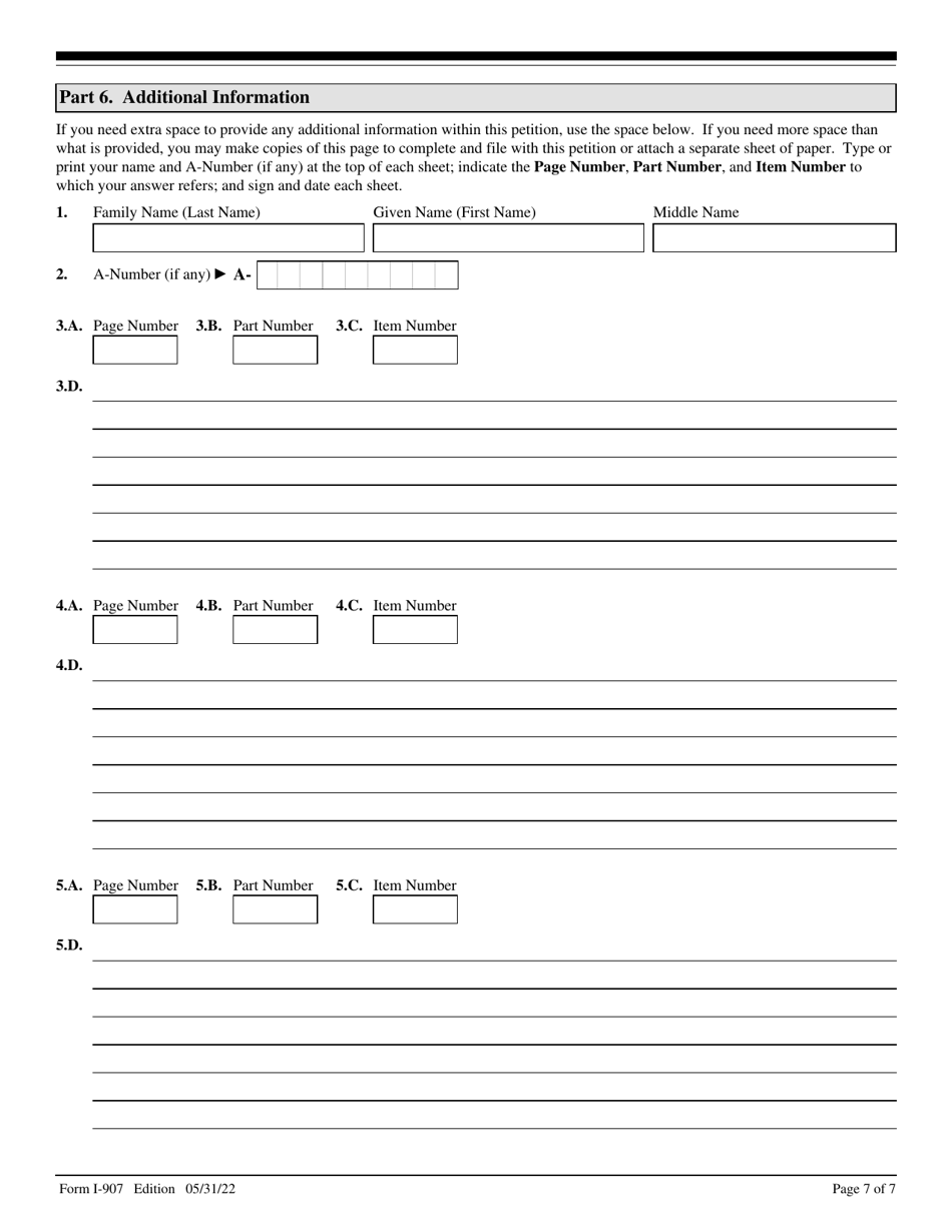 USCIS Form I-907 Request for Premium Processing Service, Page 7
