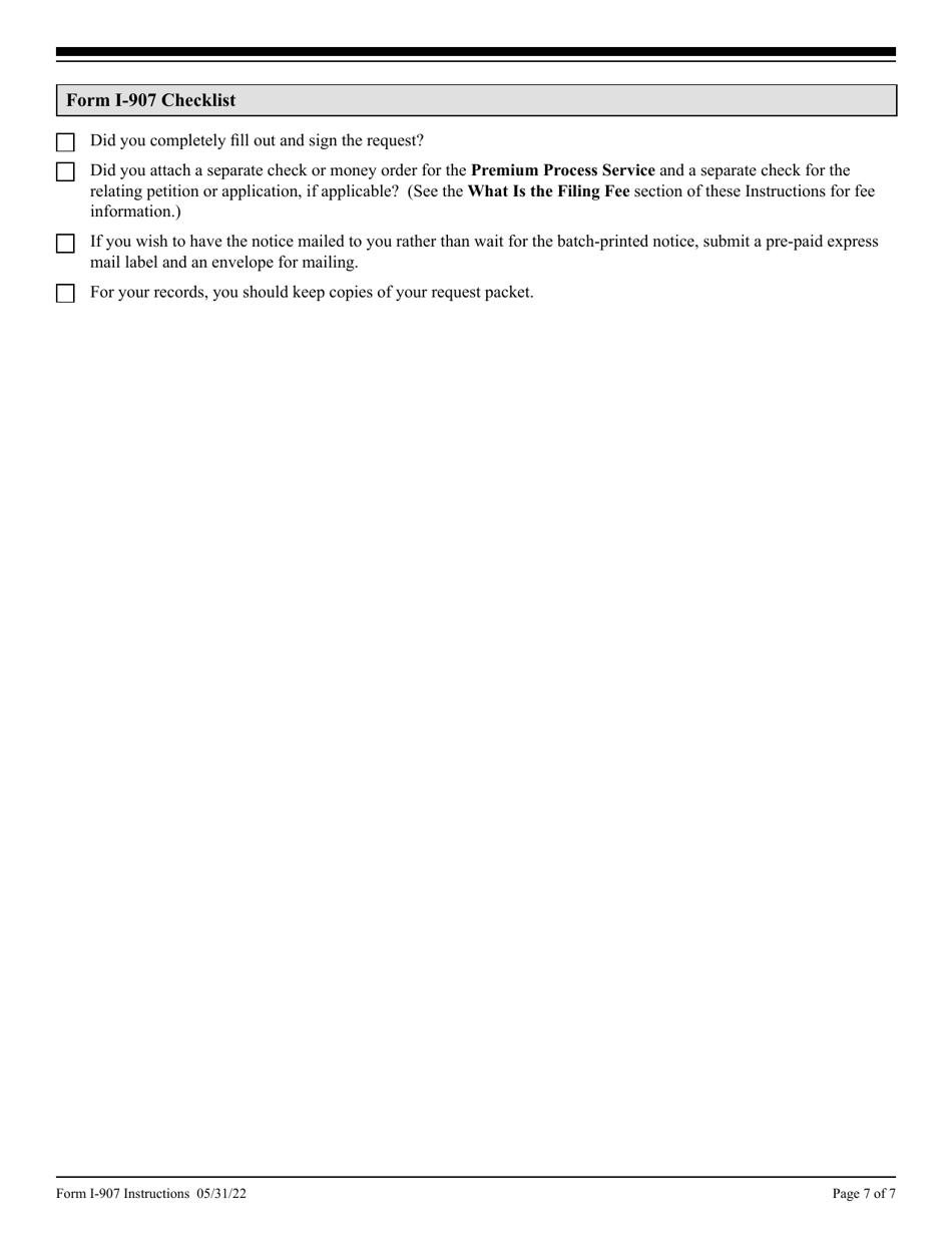 Instructions for USCIS Form I-907 Request for Premium Processing Service, Page 7