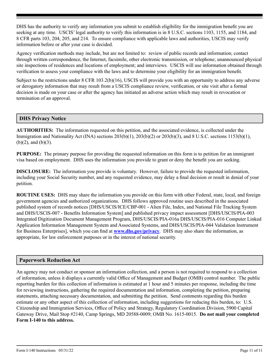 Instructions for USCIS Form I-140 Transfer Order Surplus Personal Property, Page 11