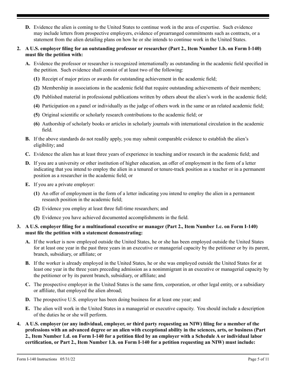 Instructions for USCIS Form I-140 Transfer Order Surplus Personal Property, Page 5