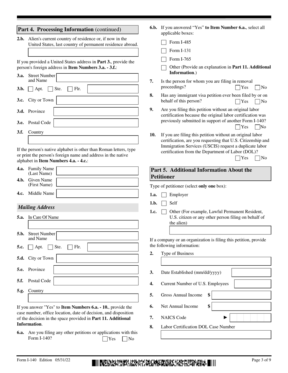USCIS Form I-140 Immigrant Petition for Alien Workers, Page 3