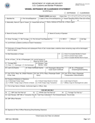 CBP Form 1300 Vessel Entrance or Clearance Statement