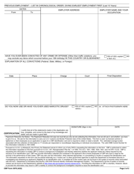 CBP Form 3078 Application for Identification Card, Page 2