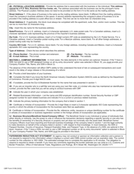 CBP Form 5106 Create/Update Importer Identity Form, Page 5