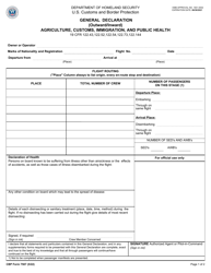 CBP Form 7507 General Declaration (Outward/Inward) - Agriculture, Customs, Immigration, and Public Health