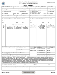 Document preview: CBP Form 7501 Entry Summary