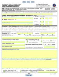Form EE-3 Employment History for a Claim Under the Energy Employees Occupational Illness Compensation Program Act