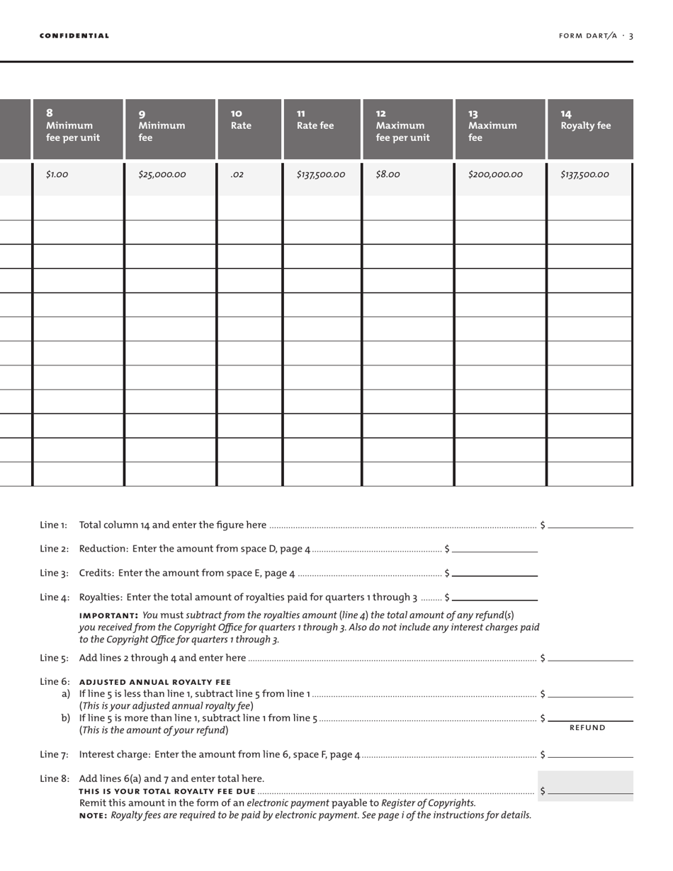 Form DART / A Annual Statement of Account for Digital Audio Recording Products, Page 5