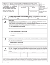 Form SA1-2 Statement of Account for Secondary Transmissions by Cable Systems (Short Form), Page 3